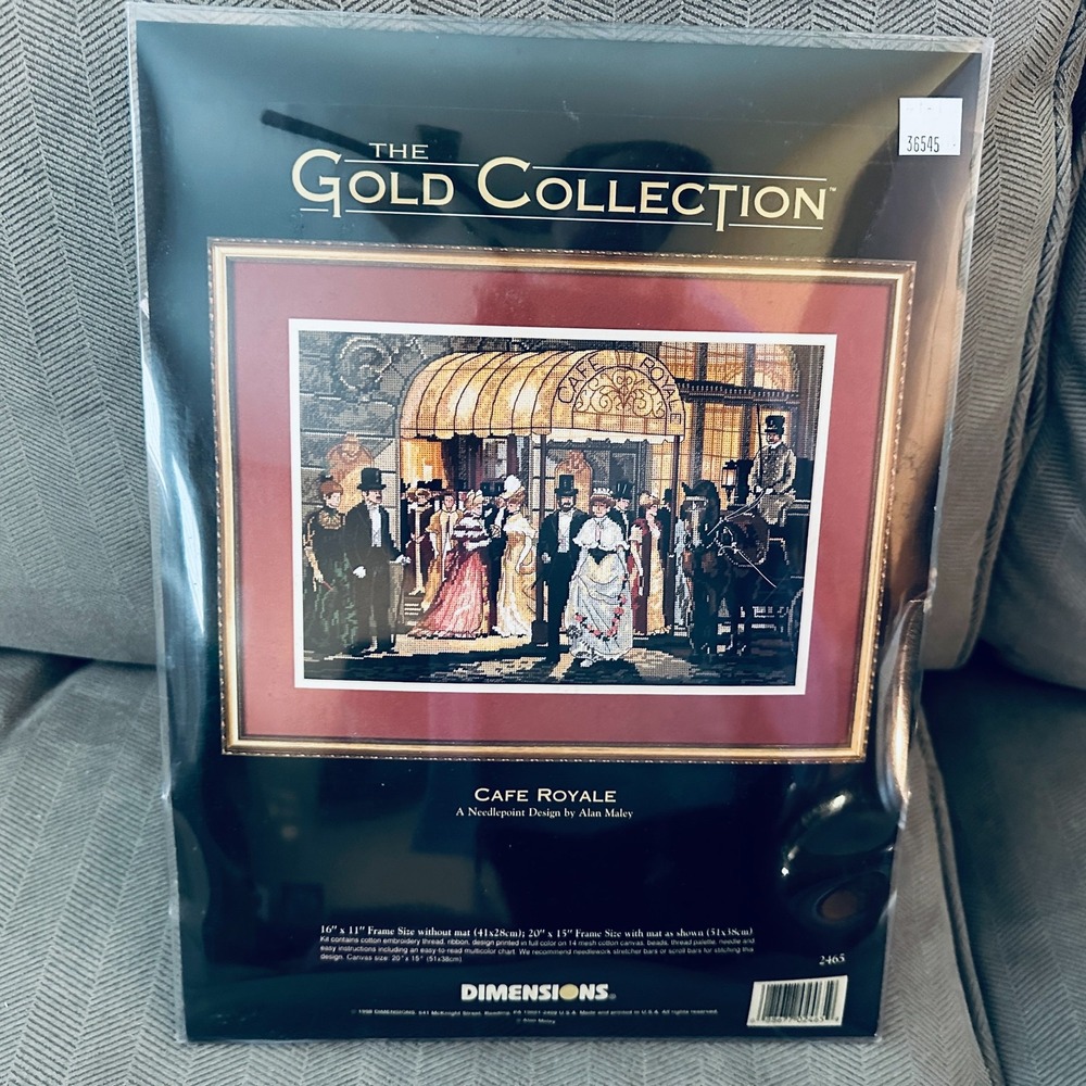 Dimensions Gold Collection #2465 Needlepoint Kit CAFE ROYALE by Alan Maley NEW